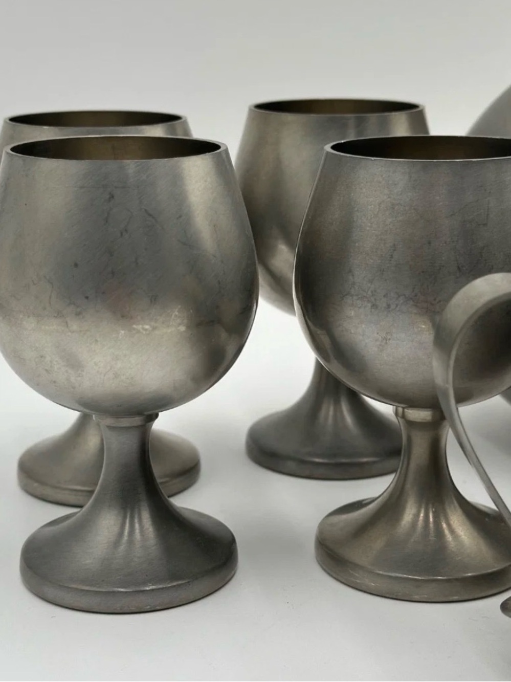 Vintage 8-Piece Mixed Pewter Service- Signed Arne Haugrud - Picture 9 of 13